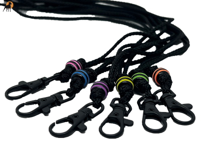 HWP Nylon Pfeifenband Alpha Smart 2, 3mm mit Acrylperle und Karabiner