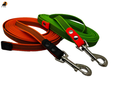 HWP Sportleine/Schleppleine gummiert 20mm, Karabinerhaken/Handschlaufe/Länge wählbar