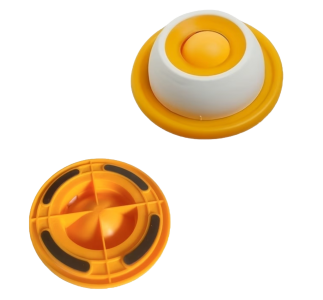 Schleckball 12cm, für kleine Hunde und Welpen, orange/weiß