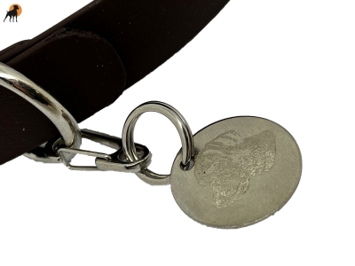 Schnellwechsler mit Federkarabiner für Hundemarken, verchromt
