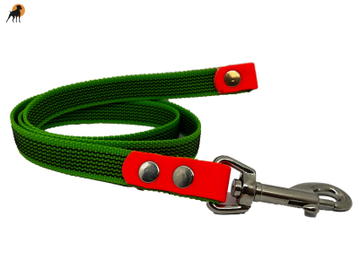 HWP Sportleine gummiert 20mm, Karabinerhaken/Handschlaufe/Endstücke/Länge wählbar