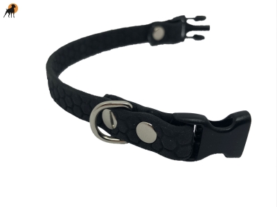 HWP TPU Hexa Maßhalsband FUN 9mm, gummiert, mit PVC Verschluß, schwarz