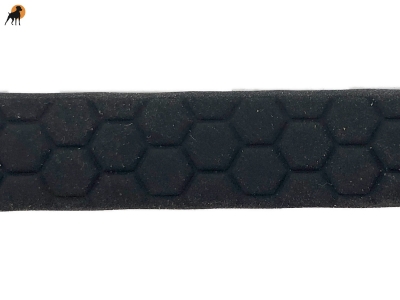 HWP TPU Hexa Maßhalsband FUN 9mm, gummiert, mit PVC Verschluß, schwarz