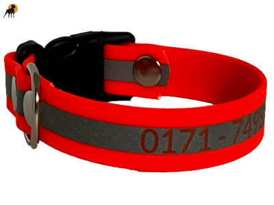 Preview: HWP TPU Reflect Halsband 20mm, mit PVC Verschluß, Lasergravur optional!