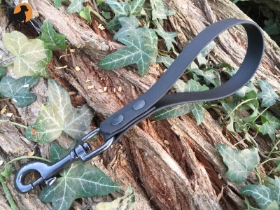 Biothane Beta Kurzführer Ebony 19mm x 25cm mit Handschlaufe