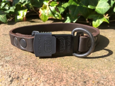 HWP Fettleder Maßhalsband Hegewald 18mm, mit ClicLock