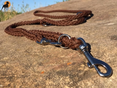 G1 Tauwerk Doppelführleine 3-fach verstellbar, 9mm x 230cm, Mocca