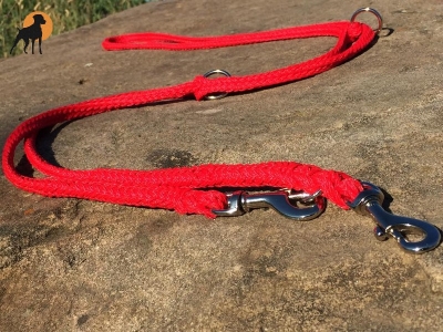G1 Tauwerk Doppelführleine 3-fach verstellbar, 9mm x 230cm, Rot