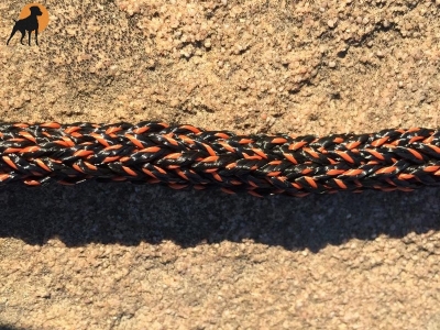 G1 Tauwerk Doppelführleine 3-fach verstellbar, 9mm x 230cm, Scharz/Terracotta