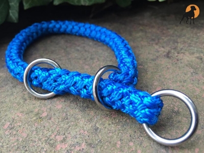 G1 Tauwerk Halsband Basic 15mm mit Zugstop, rund geflochten, Blau