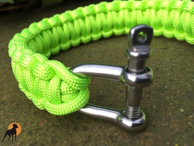 Paracord Armband 22mm, mit Schließe, Neongrün
