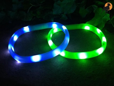Flash USB Leuchtband L-XL, 70cm / 18mm, grün (Kurzhaar)