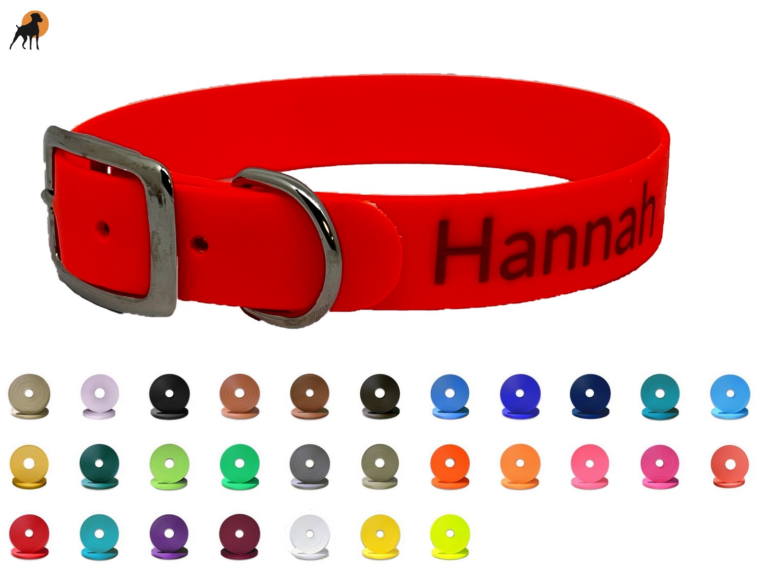 Biothane Beta Halsband Classic 1, mit Lasergravur, Breite: 25mm ...