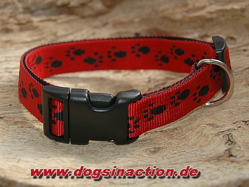 Halsband Dogstyle Pro 25mm, Rot/Schwarz