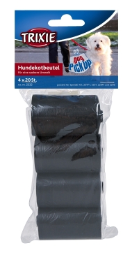 Hundekotbeutel, 4 Rollen a´20 Beutel, schwarz