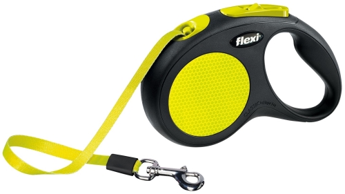 Flexi New CLASSIC Neon Gurtband-Rollleine, Gr.: M/L, Länge=500cm