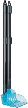 Kotschaufel mit Rechen, 60-107cm, grau-blau