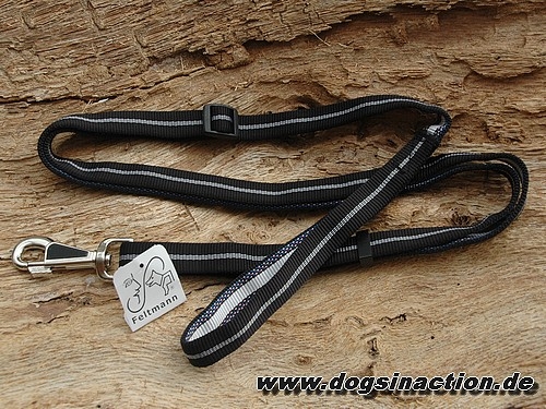 Feltmann Vario-Schlauchbandleine 25mm, Schwarz