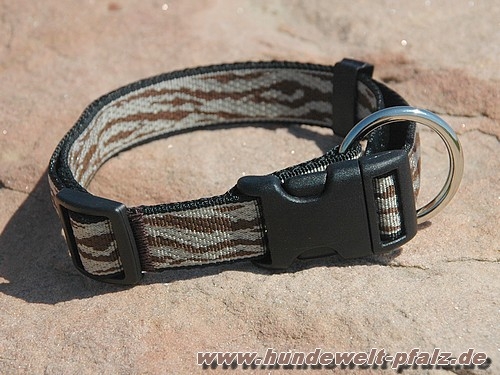 Halsband Dogstyle Soft 25mm, Braun geflammt