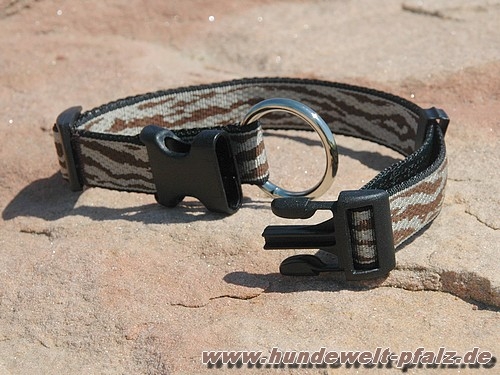 Halsband Dogstyle Soft 25mm, Braun geflammt