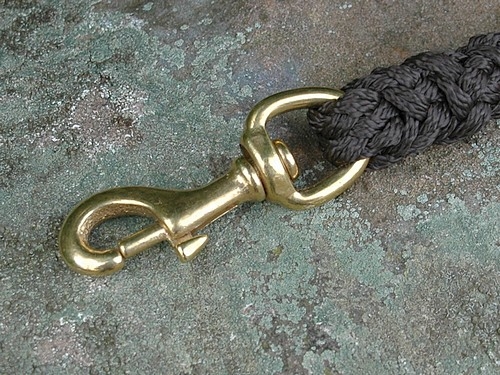 G2 Kurzführer, Rund geflochten, Karabiner Messing