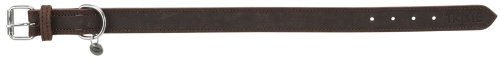 Trixie Fettleder Halsband mit Rollschnalle, Dunkelbraun