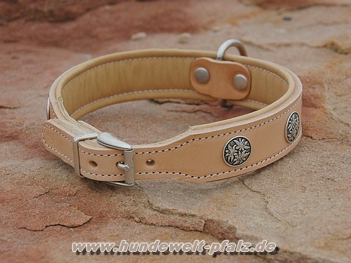 Lederhalsband Edelweiss, 45cm, Natur