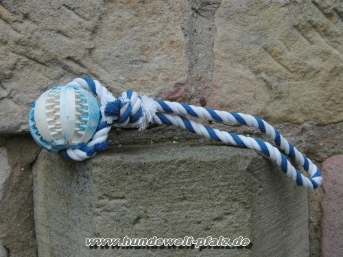 DENTAL-Ball am Tau, Naturgummi, ø 7 cm