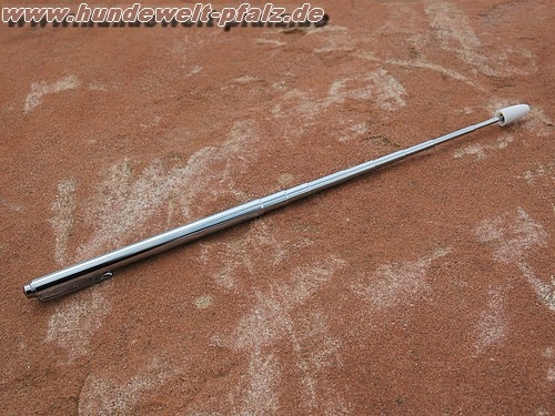 Target-Stick Kugelschreiber, 90cm, chrom/weiß