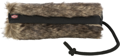 Futterdummy mit Kunstfell, ca. 6 x 20cm, mit Wurfseil