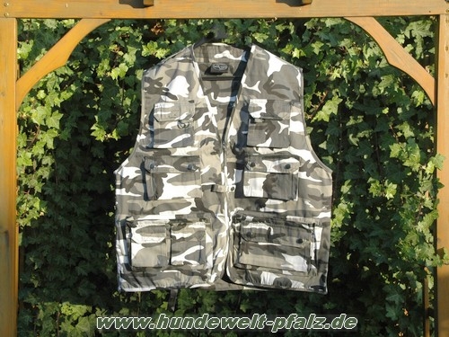 Hundeführerweste mit Rückentasche, Größe S, Camo Urban Jungle