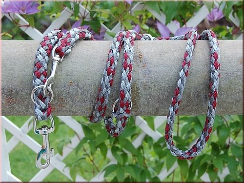 Tauwerk Doppelführleine G2, handgeflochten, 3-fach verstellbar, 12mm x 230cm, Island