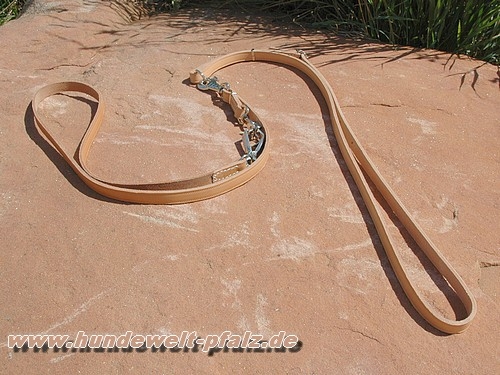 Akah Umhängeleine mit Zangenhaken, 160cm Natur