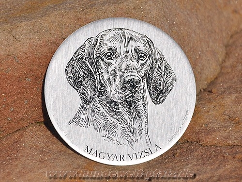 Metallplakette selbstklebend, Motiv: Magyar Vizsla