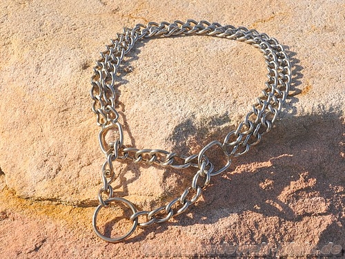 Kettenhalsband Edelstahl 2-rhg., zugbegrenzt, 55 cm