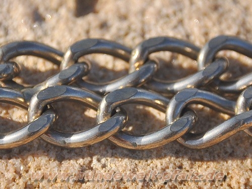 Kettenhalsband Edelstahl 2-rhg., zugbegrenzt, 55 cm