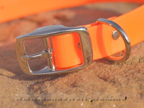 Biothane Crystal Halsband 35cm x 19mm, Signalorange