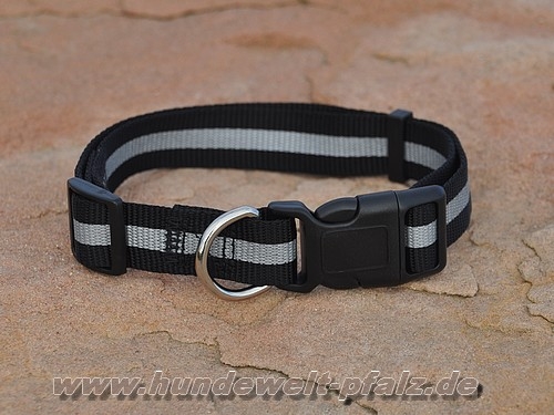 Reflektor-Halsband 20mm x 40-55cm, Schwarz
