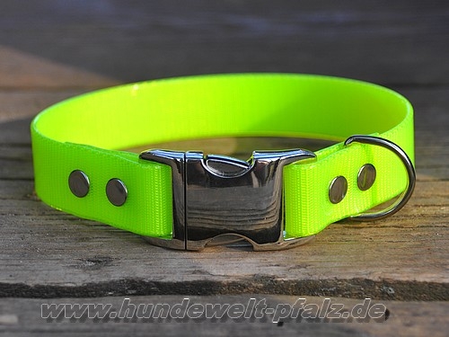 HWP Biothane Crystal Halsband mit Alu-Verschluß, Signalgelb