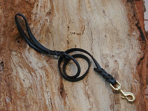 Fettlederleine, geflochten, 15mm x 100cm