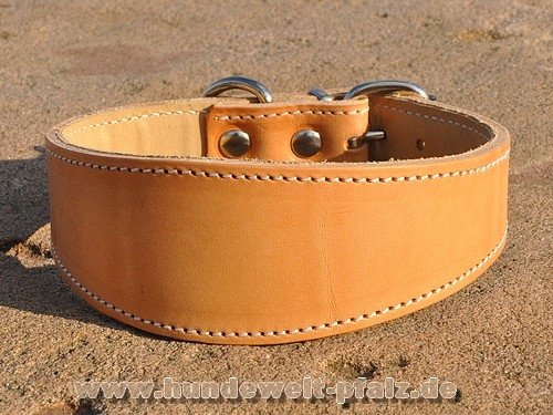 Windhundehalsband gefüttert, Natur, 50cm