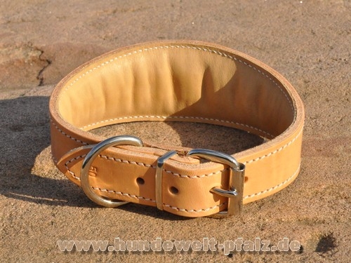 Windhundehalsband gefüttert, Natur, 50cm