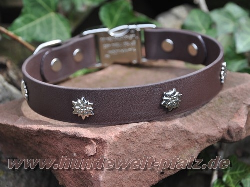 HWP Biothane Halsband Edelweiß 25mm, mit Alu-Verschluß