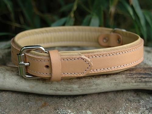 Naturlederhalsband Classic, gefüttert 15/20mm x 35cm