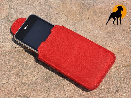 Hunter Filz-Handytasche für iPhone o.ä., Rot