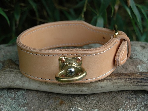 Schweißhalsung Naturleder 32mm / 35cm