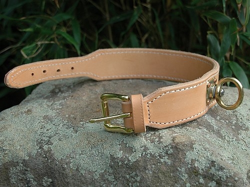 Schweißhalsung Naturleder 40mm / 55cm