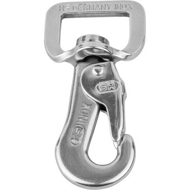 SPRENGER Karabinerhaken mit eckiger Öse - Edelstahl rostfrei, 55 mm