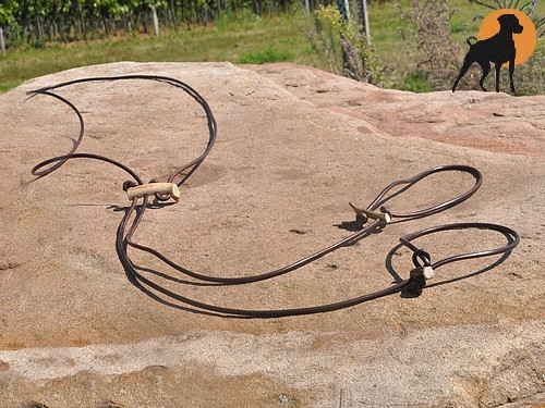 Flüsterleine Twin aus Rundleder, 5mm x 300cm, Natur