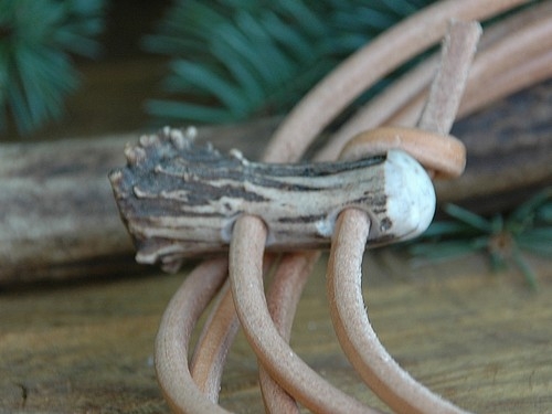 Flüsterleine Twin aus Rundleder, 5mm x 300cm, Natur